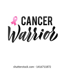 Cancer Warrior. Pink Ribbon Breast Cancer Awareness Illustration - Powered by Shutterstock