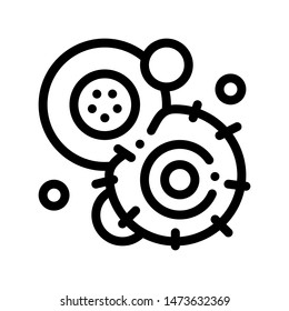 Cancerous Stem Cell Pathogen Element Icon Thin Line Sign. Pathogen Bacteria Attack Linear Pictogram. Chemical Microbe Type Infection Microorganism Contour Monochrome Illustration