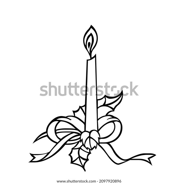 Candle Black White Hd Quality Stock Illustration 2097920896 | Shutterstock