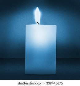 Candle with flame blue