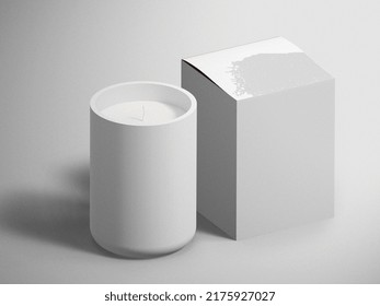 Candle Packaging Mockup. Blank Mockup Template. 3D Rendering