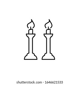 Candle, Shabbat, Judaism Icon. Simple Line, Outline Religion Icons For Ui And Ux, Website Or Mobile Application
