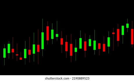 Candle Stick Chart Against A Black Background