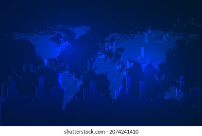 Candle stick graph chart of forex or stock market investment trading, Stock exchange concept design and background. 3D illustration