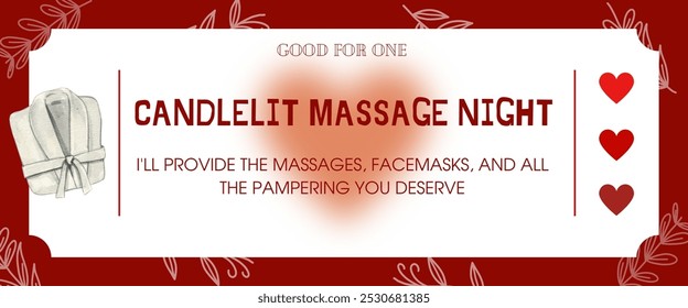 Candlelit Massage Night Coupon, Printable Romantic Spa Gift Voucher, Perfect for Couples, Valentine's Day, Romantic Love Vouchers, Valentines Day Coupon, Valentine's Day Gift, Gift for Him, DIY Gift - Powered by Shutterstock