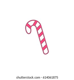 Candy Cane Pink Symbol Black Contour Stock Illustration 614061875 ...