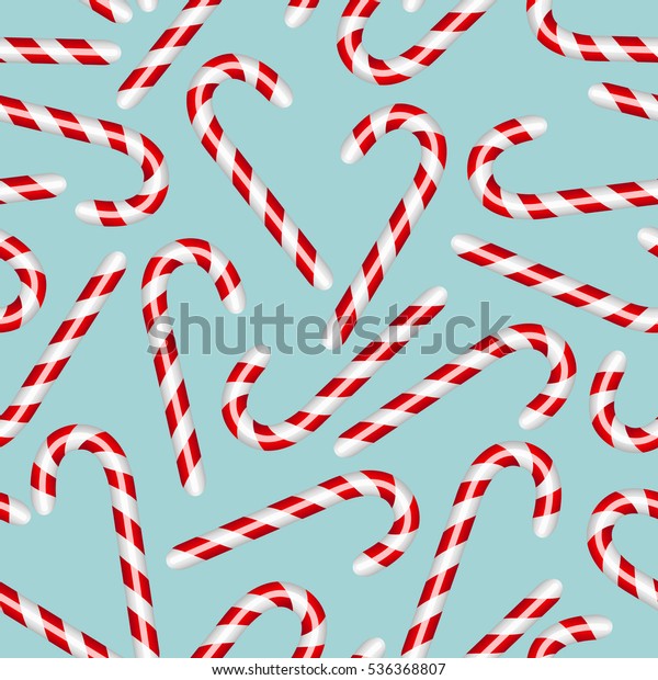 Candy Cane Seamless Pattern Christmas Decor Stock Illustration