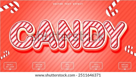 Candy christmas 3d editable text effect with candy texture