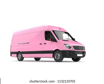 pink and white van