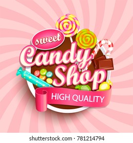 Candy Shop Logo Label Or Emblem For Your Design. Raster Copy.