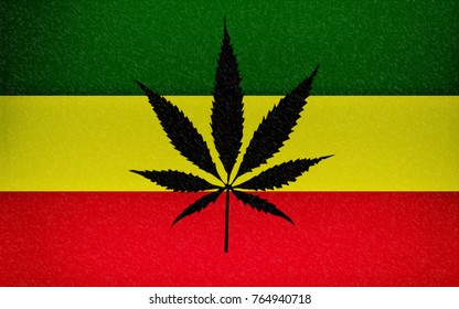 Cannabis Flagreggae Green Yellow Red Stock Illustration 764940718 ...