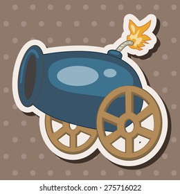 Cannon , Cartoon Sticker Icon