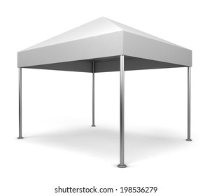 Canopy Tent. 3d Illustration Isolated On White Background 