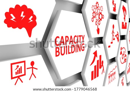 CAPACITY BUILDING concept cell background 3d illustration