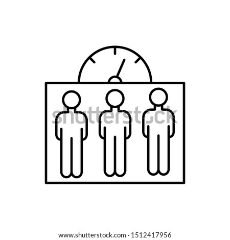 Capacity limit ability icon. Element of overpopulation thin line icon