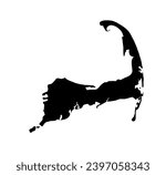 Cape Cod, Massachusetts in New England Silhouette Illustration