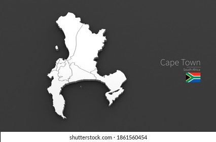 Cape Town City Map 3d Map Stock Illustration 1861560454 | Shutterstock