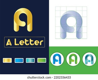 Capital A Letter Golden Ratio Logo