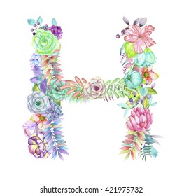 48,104 Watercolor Floral Letter Images, Stock Photos & Vectors ...