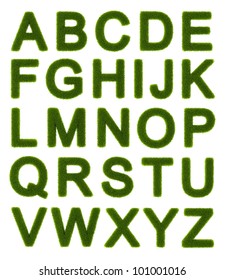 Capital letters of the alphabet made of grass