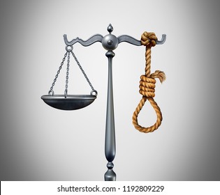 Capital Punishment And Death Penalty As A Criminal Killed By The Government For The Crime Of Murder With 3D Illustration Elements.