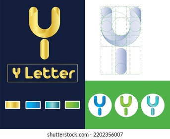 Capital Y Letter Golden Ratio Logo