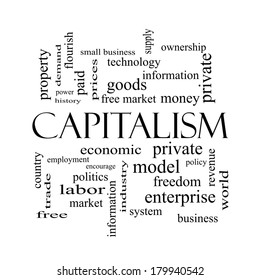 Capitalism Word Cloud Concept Black White Stock Illustration 179940542 ...