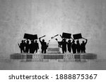 Capitol building under riots attack isolated on white background 3d illustration 