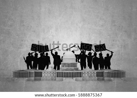Capitol building under riots attack isolated on white background 3d illustration  Foto stock © 