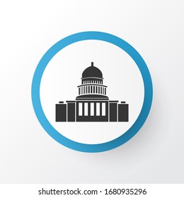 Capitol Hill Icon Symbol. Premium Quality Isolated Congress Element In Trendy Style.