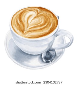 Cappuccino coffee cup food illustration. - Powered by Shutterstock