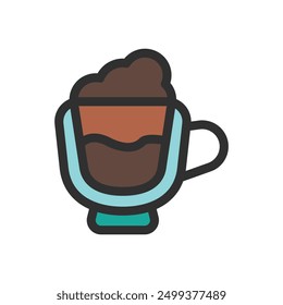 Cappuccino icon, illustrating a cup of cappuccino coffee with a creamy froth. Perfect for coffee-related themes. - Powered by Shutterstock