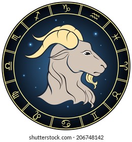Capricorn Zodiac Sign Stock Illustration 206748142 | Shutterstock
