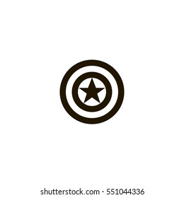 Captain America Icon. Sign Design