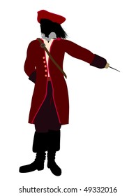 Captain Hook Illustration Silhouette On White Stock Illustration ...