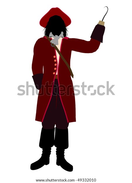 Captain Hook Illustration Silhouette On White Stock Illustration ...