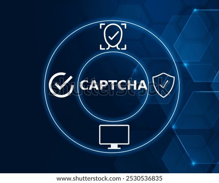 Captcha concept. A CAPTCHA is a type of challenge response system designed to differentiate humans from robotic computer programs. CAPTCHAs are used as security checks to deter spammers and hackers.