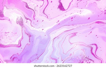 A captivating abstract background featuring a blend of delicate pink and purple hues with swirling marble patterns.