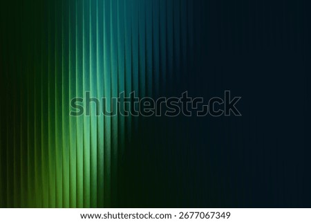 A captivating abstract background featuring vertical ribbed lines that transition from vibrant green to deep blue, creating a sense of depth and movement.