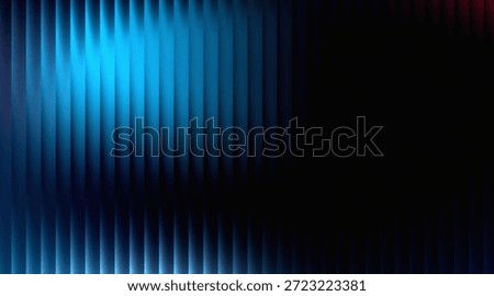 A captivating abstract background featuring vibrant blue vertical lines that glow brightly on the left side, gradually dimming and fading into a deep, textured black on the right. The parallel lines create a sense of depth and movement, resembling digital circuits, light bars, or a futuristic city skyline viewed through blinds. The contrast between the brilliant blue and the dark expanse evokes a modern, technological, and mysterious atmosphere, ideal for various graphic design applications, presentations, or digital art.