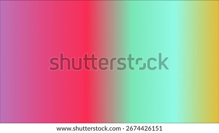 A captivating abstract composition featuring a smooth gradient transition from purple and pink through vibrant reds, soft oranges, and bright aqua, culminating in a warm yellow.