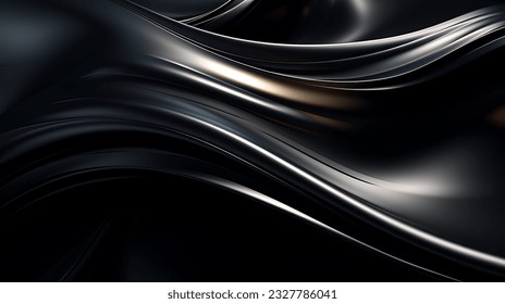 Captivating Abstract Illustration of Swirling Midnight Waves, abstract illustration, black colors wave, ethereal elegance, captivating, swirling, midnight waves, artistic, enigmatic - Powered by Shutterstock