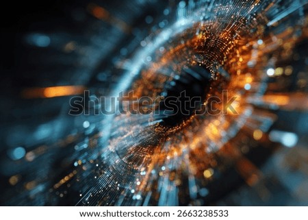 a captivating abstract image showcasing digital data stream, network connection, and technology visualization