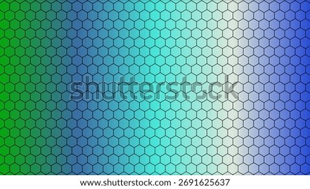 A captivating background featuring a seamless hexagonal grid pattern, transitioning smoothly from green to blue hues, creating a modern and dynamic visual effect.