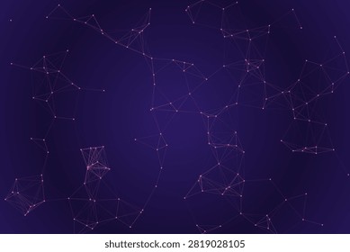 A captivating geometric design with interconnected lines creating complex patterns on purple backdrop