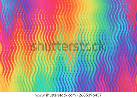 A captivating rainbow abstract background with smooth, flowing waves creating a mesmerizing ripple effect. Perfect for adding a touch of modern elegance.