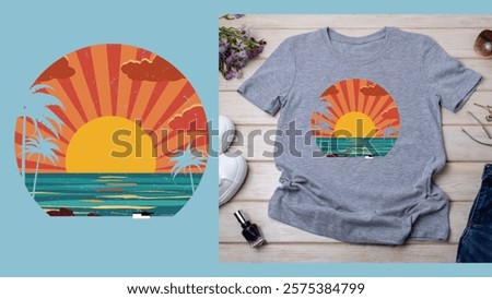 Similar – Image, Stock Photo Serene sunset at Miami beach pier with silhouette