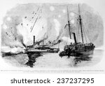 The Capture of Galveston, Texas, the blowing up of the Union gunboat Westfield, January 1, 1863.