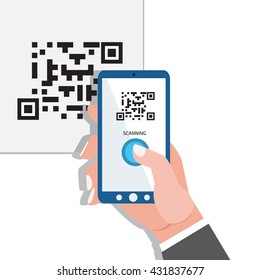 Capture Qr Code Phone Hands Stock Illustration 431837677 | Shutterstock