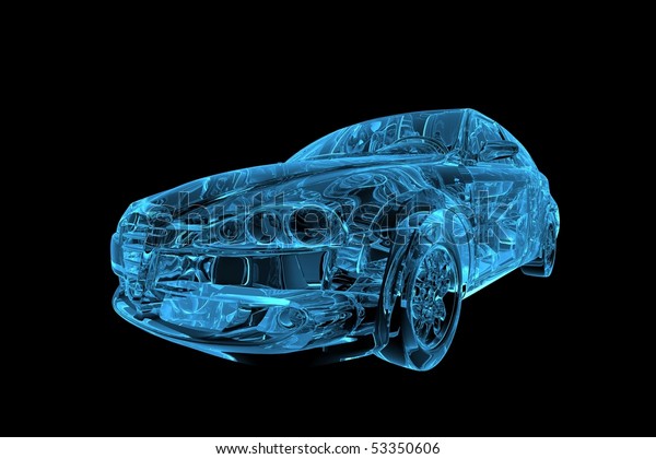 Car 3D xray blue\
transparent